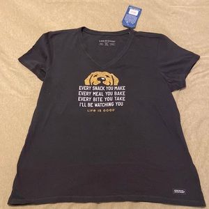 Navy Life Is Good Crusher T, Vneck NWT Sz XL